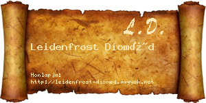 Leidenfrost Dioméd névjegykártya